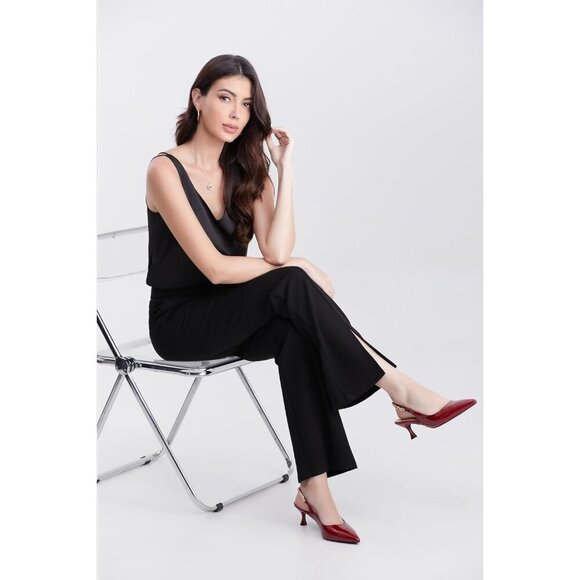 🆕Women Red Stiletto Heels Closed Pointed Toe 4 in Heels Patent Leather Pumps - Picture 3 of 9